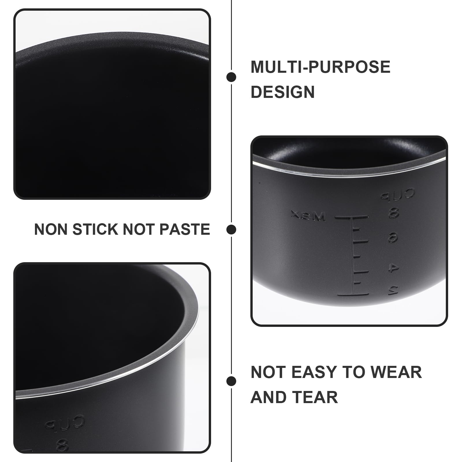 Stainless Steel Rice Cooker Liner & Nonstick Inner Pot Set - Durable Non-Stick Cookware for Perfect Rice - Ideal for Home Kitchens, Dorms, and Camping