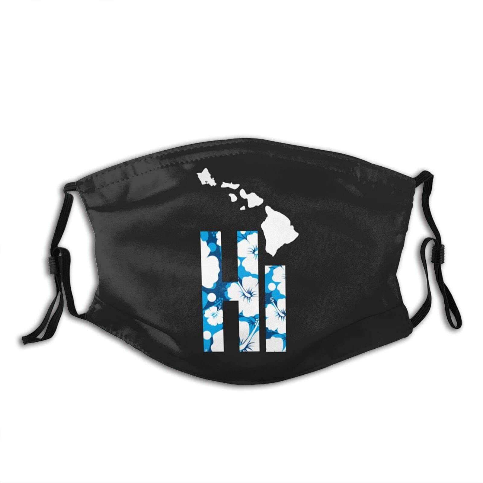 Hawaii Hibiscus Blue Face Mask - Washable & Adjustable for Men & Women - Outdoor & Travel Use