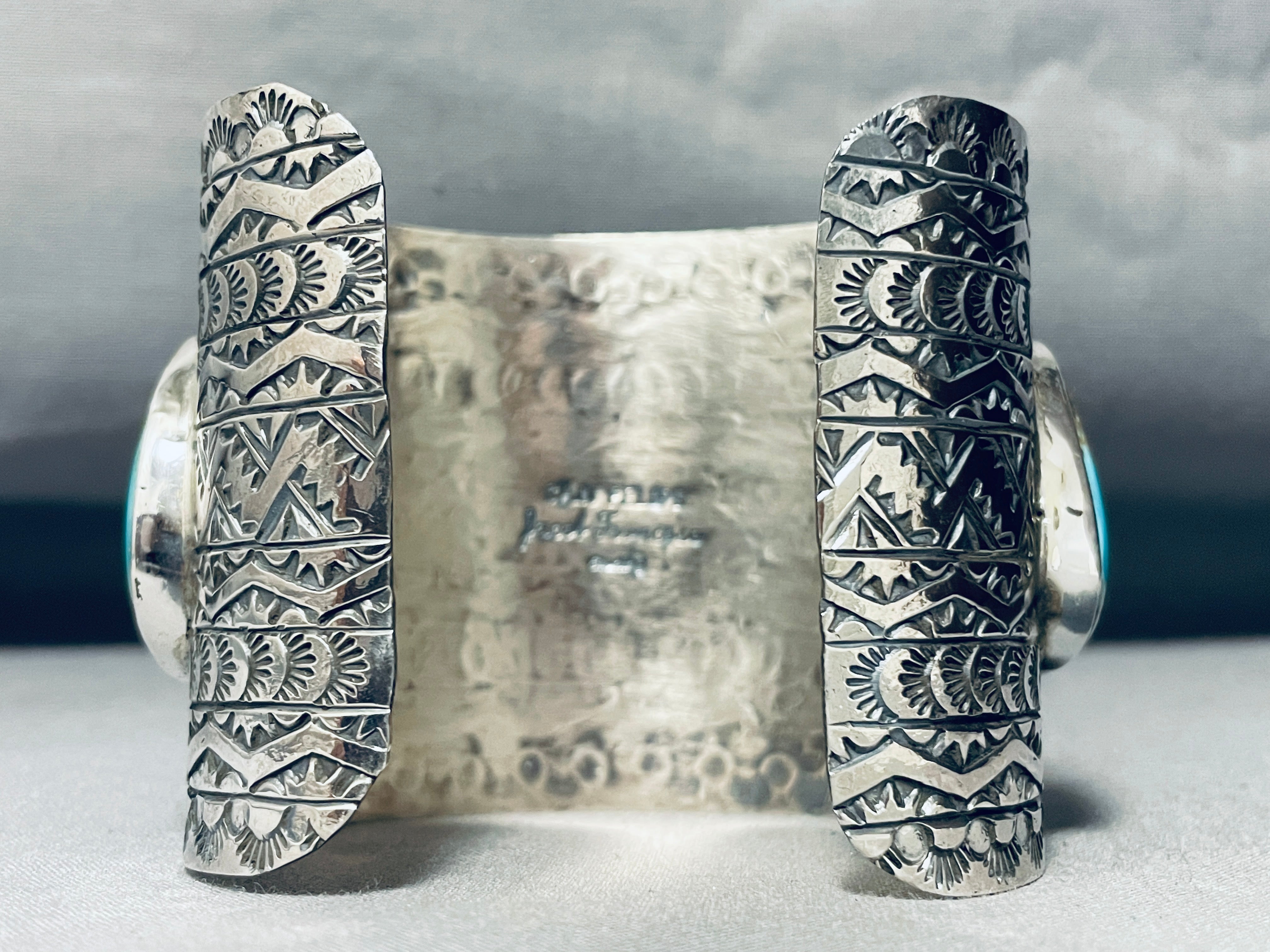 Authentic Navajo Turquoise Sterling Silver Bracelet with Buffalo Head - 133 Grams - Handmade Native American Jewelry for Women - Perfect for Boho, Western & Festival Fashion