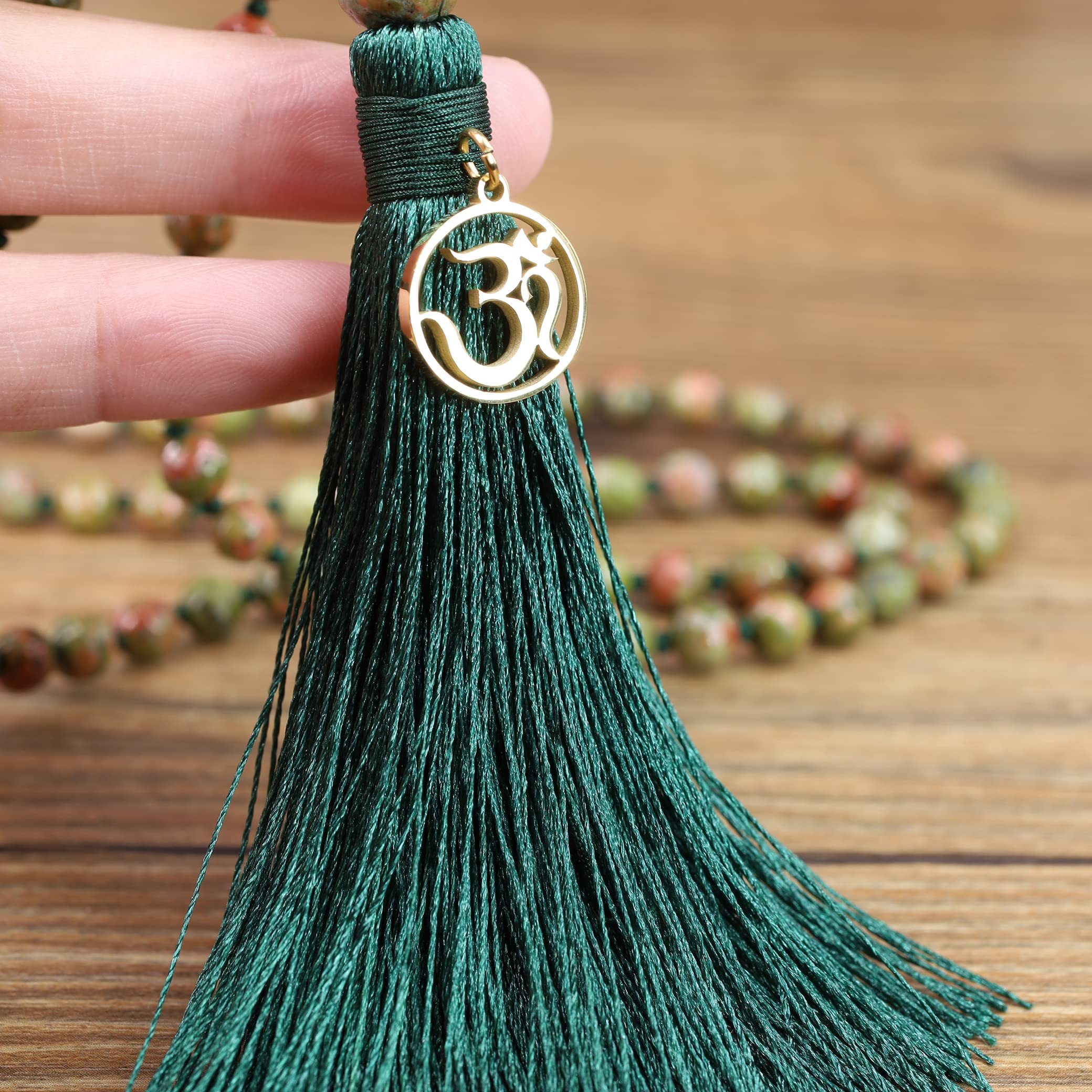 COAI OM Charm Mala Beads Necklace for Yoga & Meditation