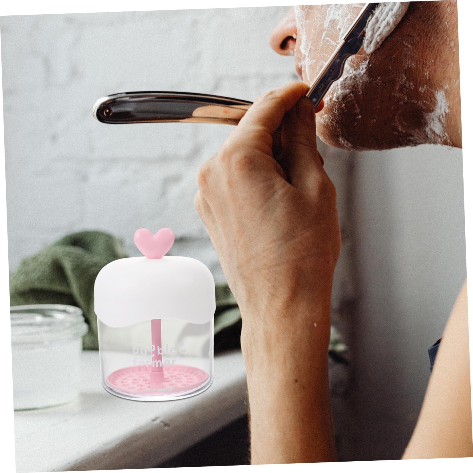 Portable Travel Bubble Foam Maker - Lightweight Facial Cleansing Foamer with Soft Red Material for Skincare Routine | Perfect for On-the-Go & Vacation Use