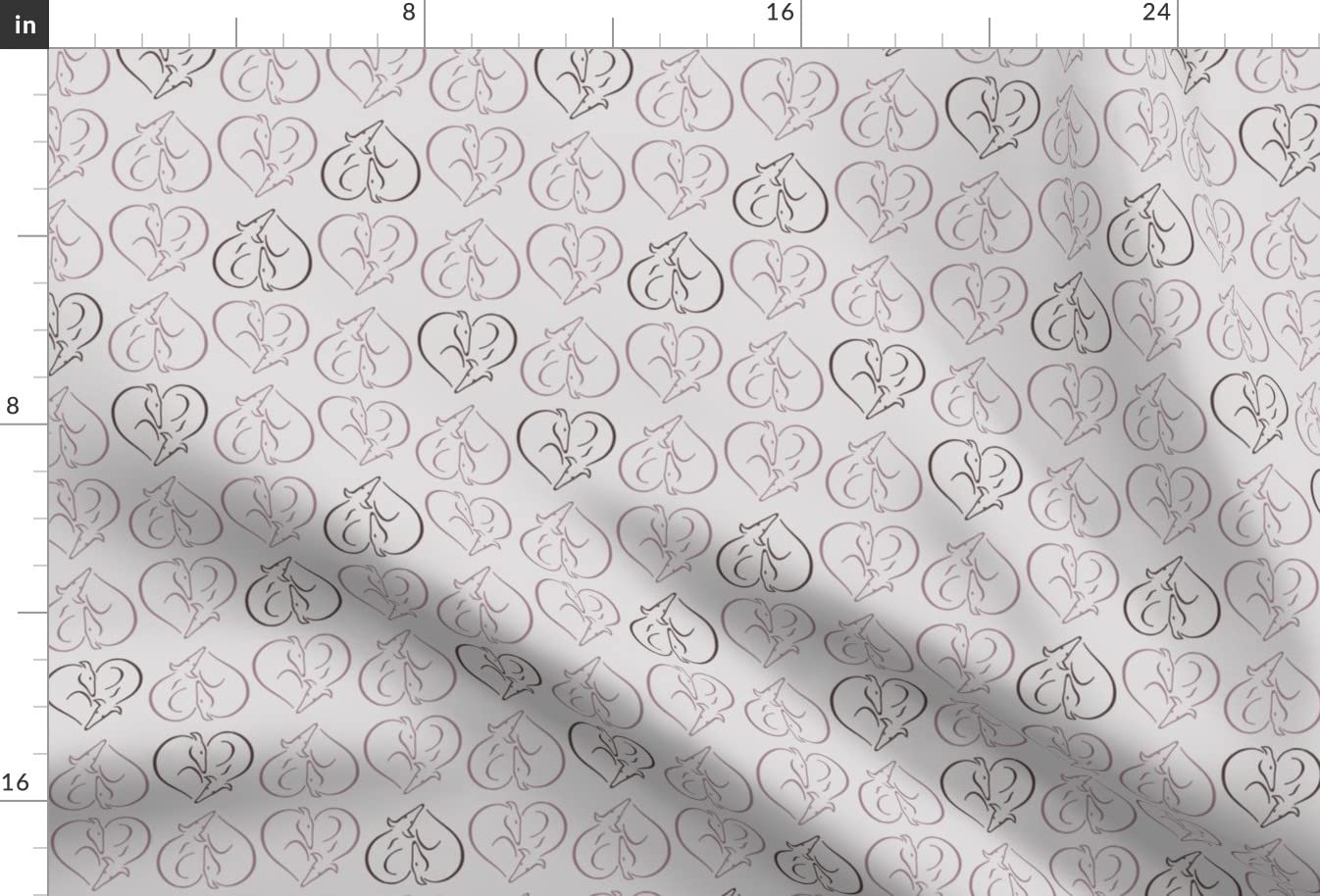 Hearts Greyhound Dogs Hound Whippet Printed Minky Fabric Fat Quarter - Soft Plush Material for Sewing Baby Blankets, Quilt Backing & DIY Plush Toys - Perfect for Pet Lovers & Nursery Decor