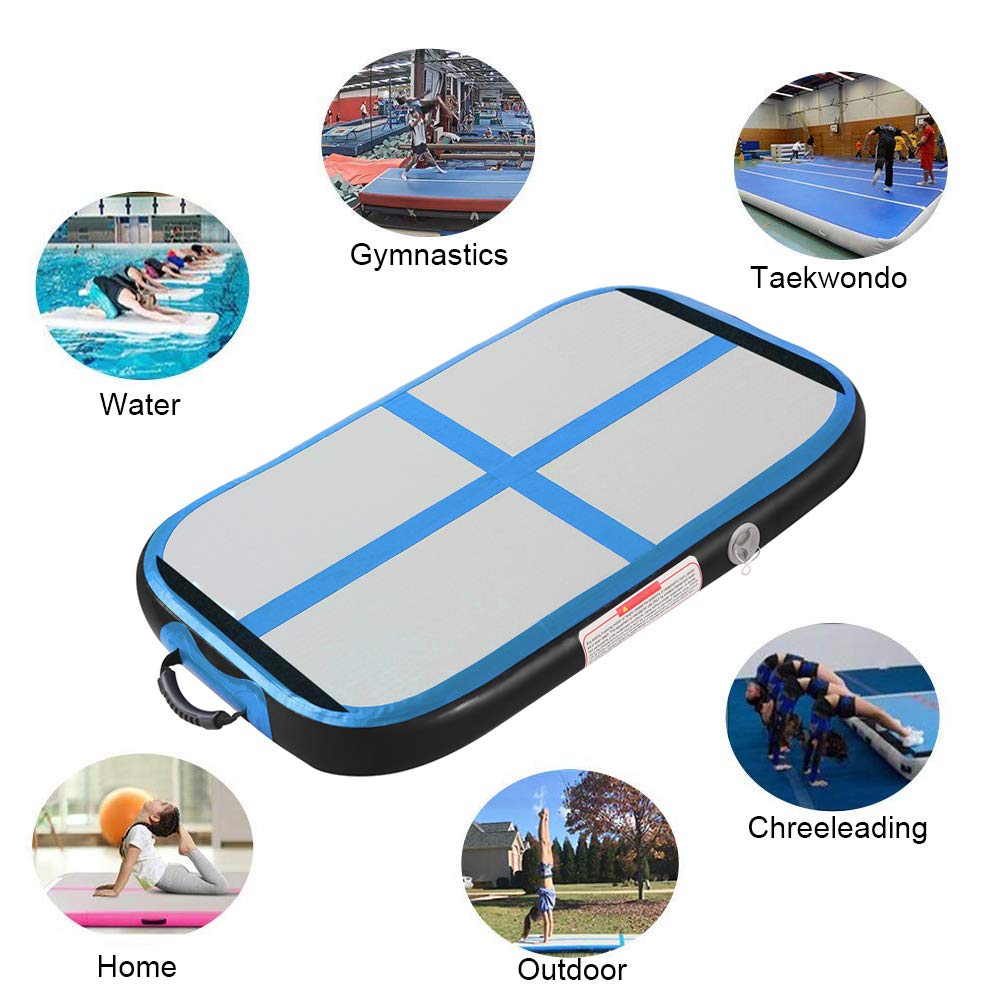 FBSPORT Inflatable Gymnastics Mat - 10/20/60 cm Adjustable Height Air Tumbling Track for Home Gym, Yoga & Cheerleading Practice - Includes Pump | Perfect for Kids Training, Adult Fitness & Professional Athletes