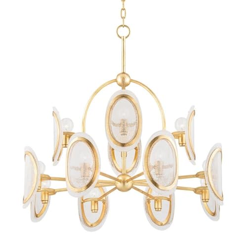 Hudson Valley Lighting Danes 12-Light Traditional Chandelier - Elegant Ceiling Fixture for Dining Room, Foyer & Living Room Decor