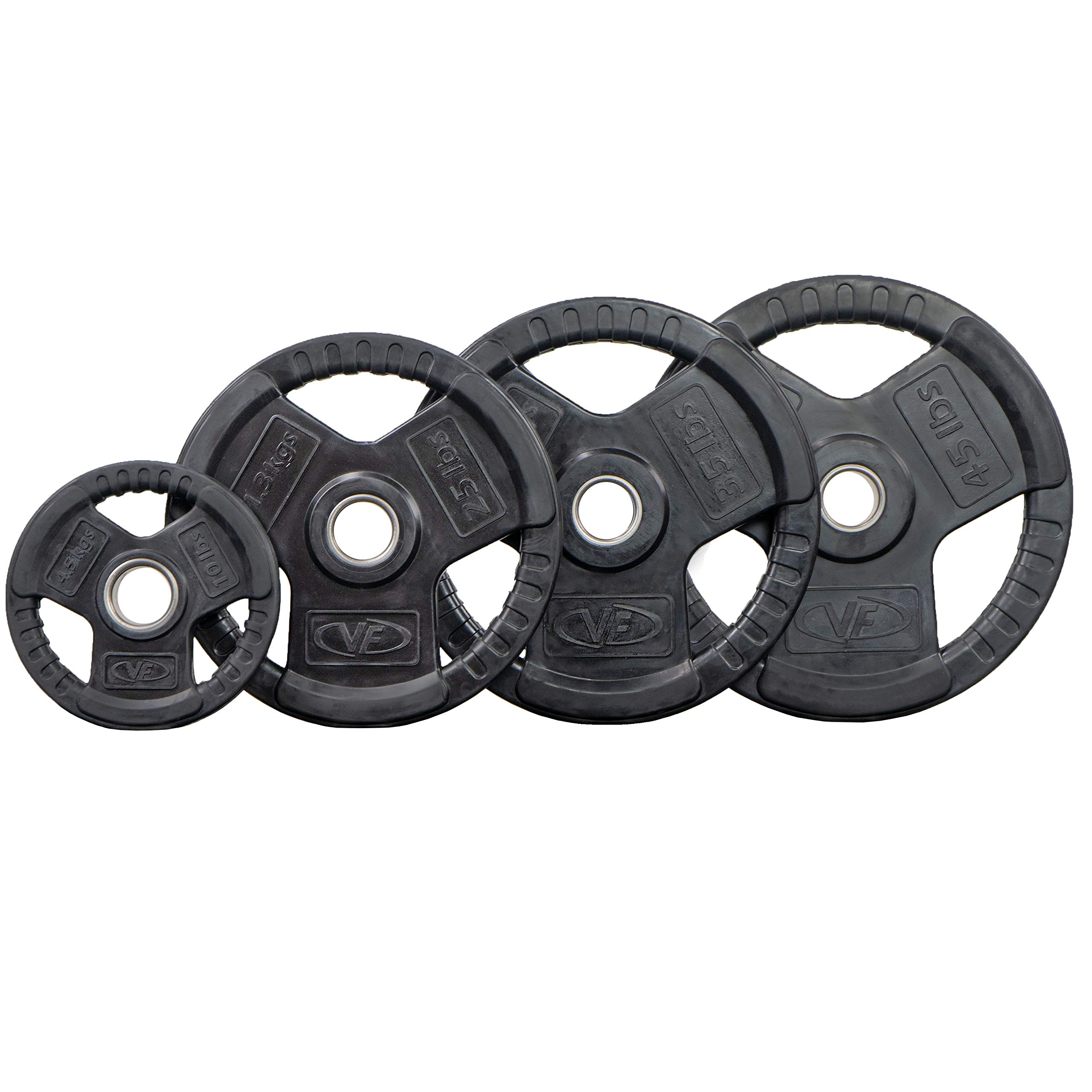 Valor Fitness OP Olympic Weight Plates - Coated Rubber Weights Set with Grips for Home Gym | Durable Barbell Weights for Strength Training & CrossFit Workouts
