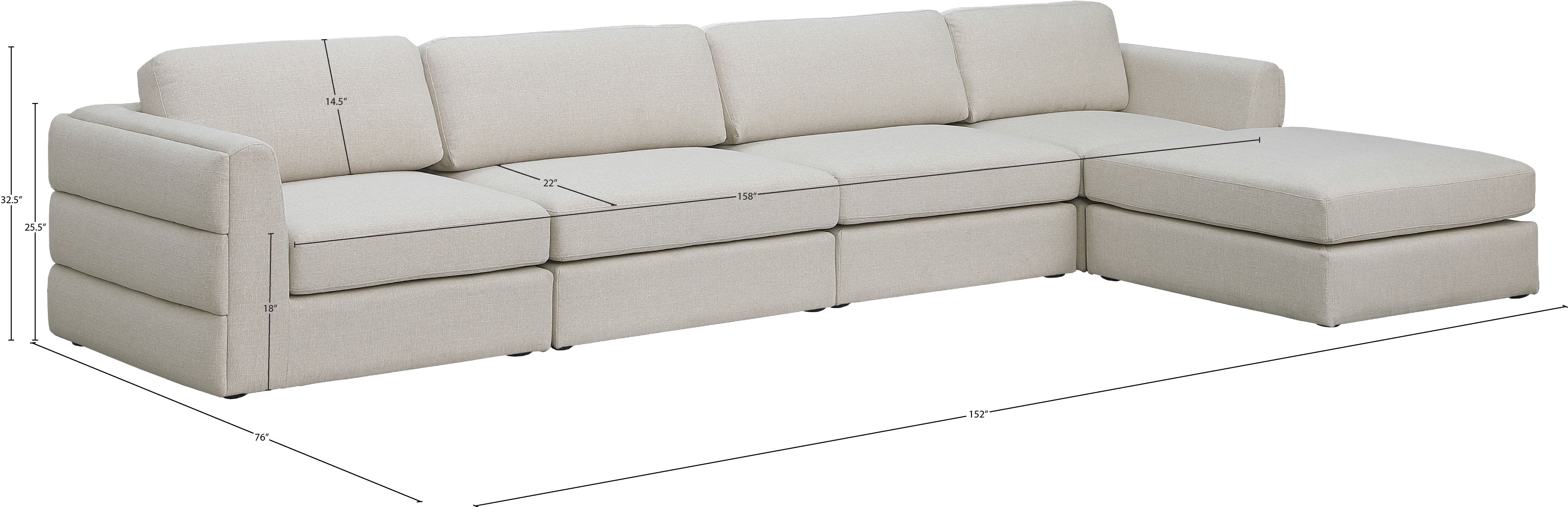 Beckham Durable Linen Textured Fabric Modular Sectional Sofa - Modern Living Room Furniture for Home Theater, Family Gatherings & Cozy Relaxation