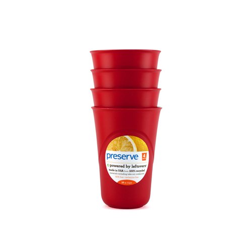 Pepper Red Reusable Plastic Cups - Set of 32 (8 Cups x 4 Packs) - Durable Everyday Drinkware for Parties, BBQs, Picnics & Outdoor Events