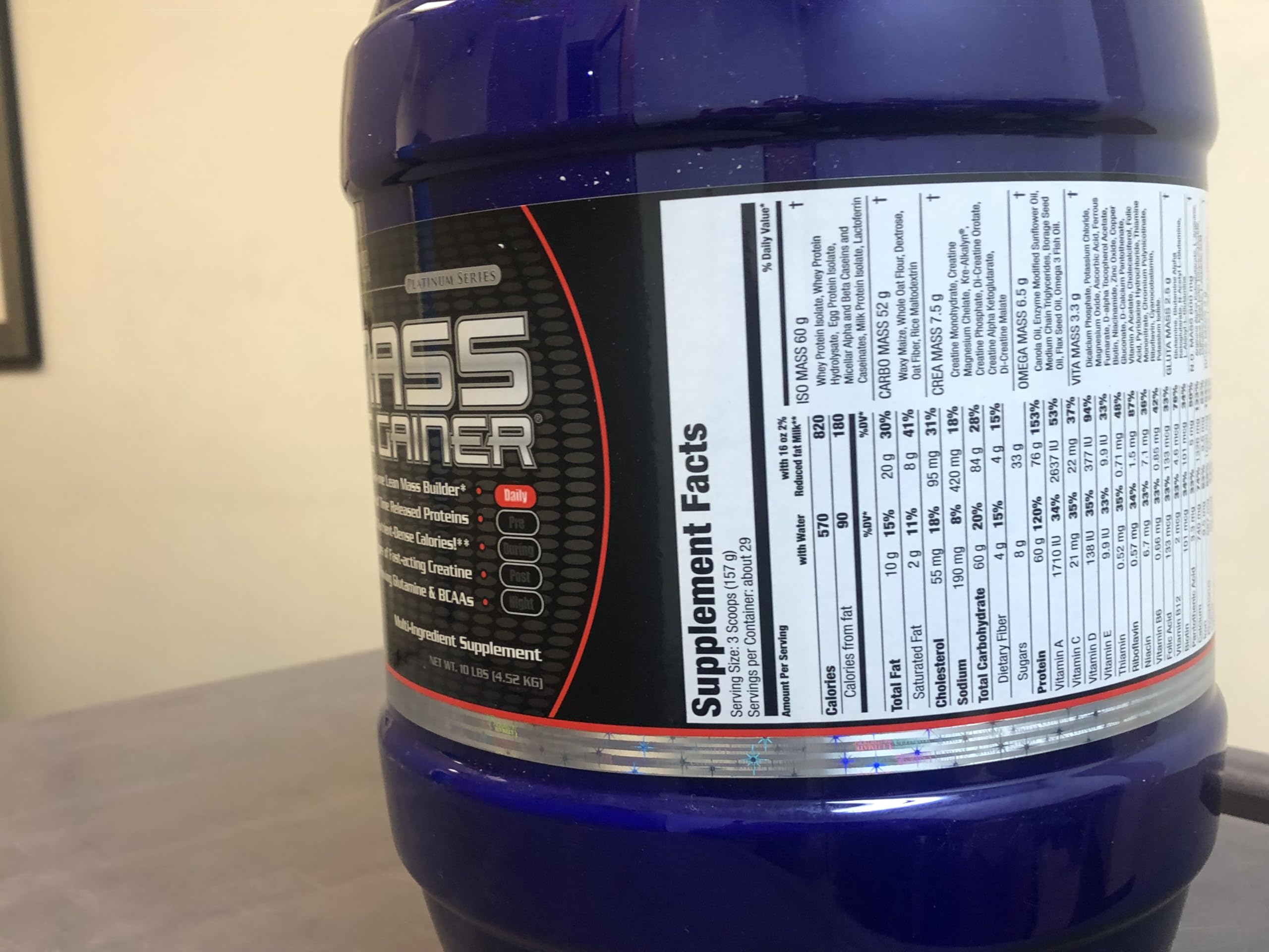 Ultimate Nutrition ISO Mass Xtreme Gainer - High Protein Weight Gainer Powder with Creatine, 60g Protein per Serving, Whey Isolate for Lean Muscle Growth, 10lbs (30 Servings) Chocolate Flavor - Perfect for Post-Workout Recovery & Bodybuilding