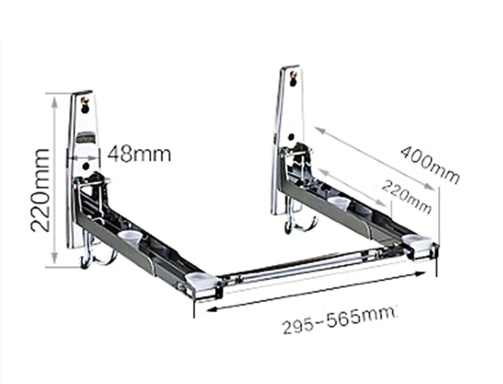 Stainless Steel Wall Mount Microwave Oven Bracket Holder - Adjustable Telescopic Cookware Rack for Pots, Lids & Kitchen Storage | Perfect for Small Spaces & Organized Cooking