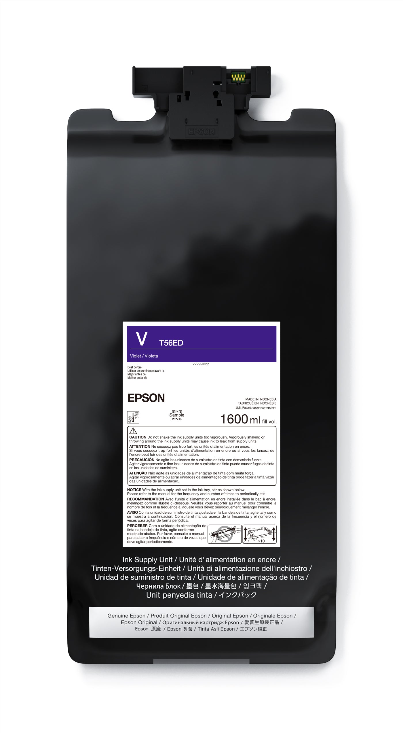 Epson UltraChrome PRO12 Violet Ink Bag - 1.6L High Capacity (Model P20570/T56ED20) for Large Format Printers | Perfect for Professional Photo Printing, Signage & Fine Art Reproduction