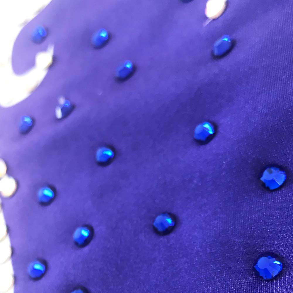 LIUHUO RG Leotard Blue Crystal Gymnastics Dress for Girls - Competition & Dance