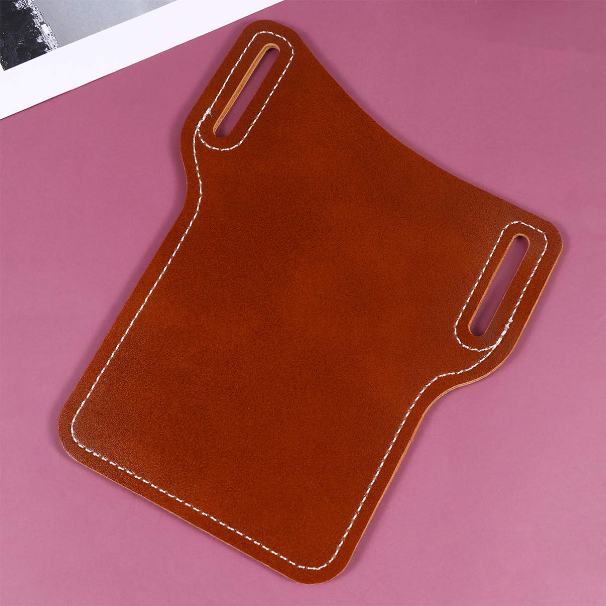 Premium 2-Pack Genuine Leather Phone Pouch for Men - Universal Belt Clip Cell Phone Case, Waist Pack & Fanny Pack - Ideal for Travel, Hiking, and Everyday Use