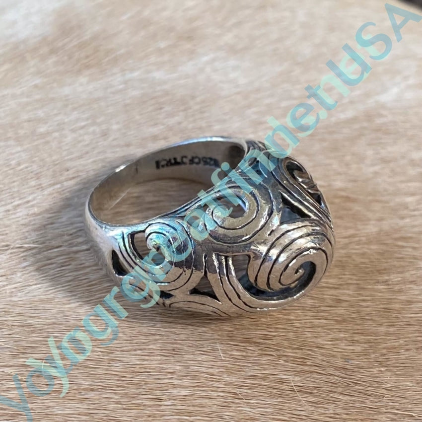 925 Sterling Silver Swirl Dome Ring for Women - Size 9 | Elegant Stackable Jewelry for Everyday Wear, Date Night & Special Occasions