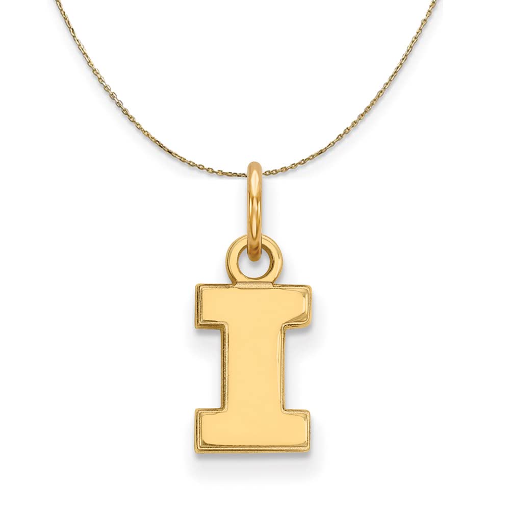 The Black Bow 14k Yellow Gold University of Illinois X-Small 'I' Necklace – Perfect for Graduation Gifts and Alumni Pride
