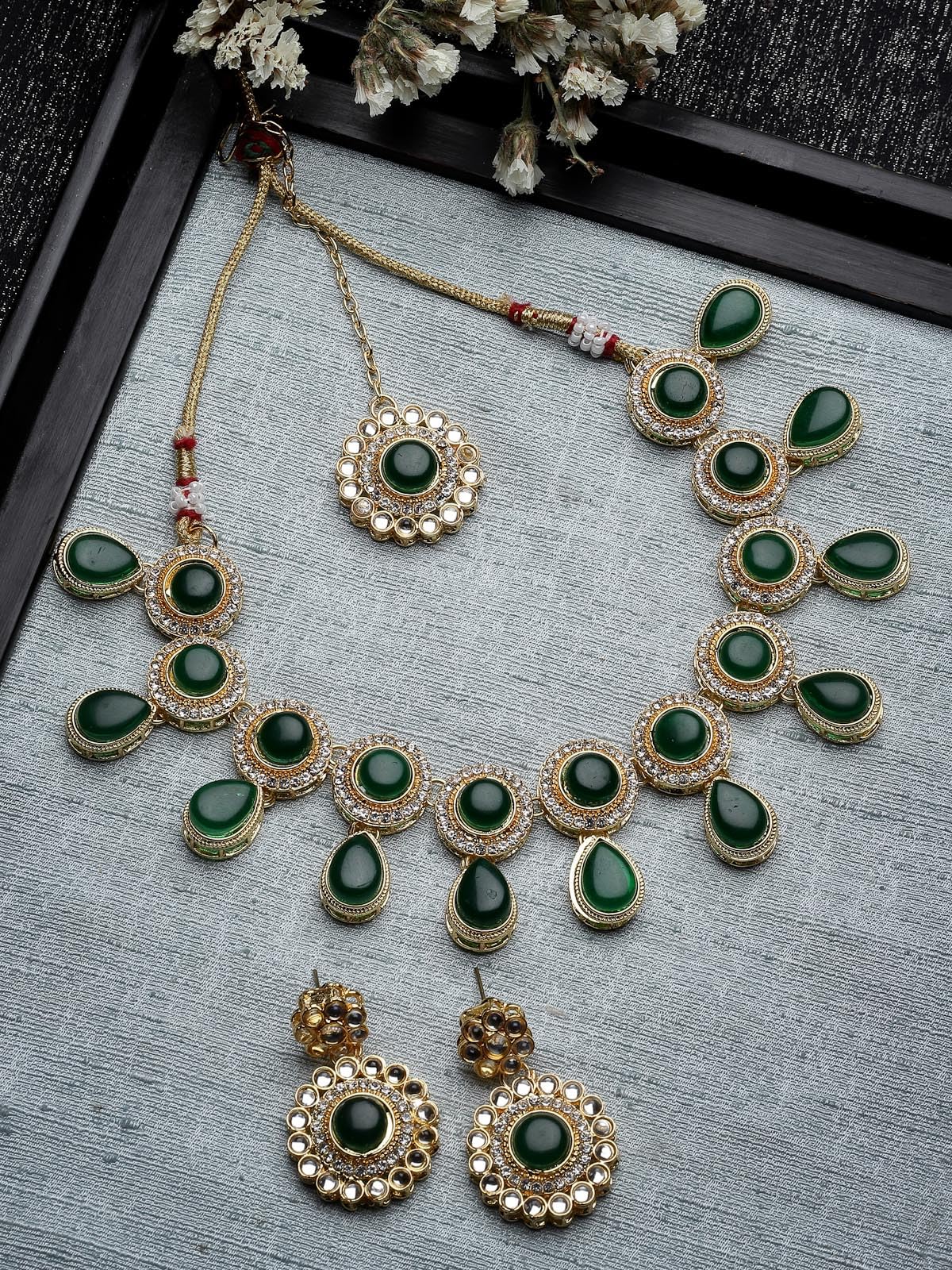 Elegant Drop-Shaped Rani Pink Kundan & Beads Choker Necklace Set for Women | Indian Bridal Jewelry | Perfect for Weddings, Parties & Special Occasions