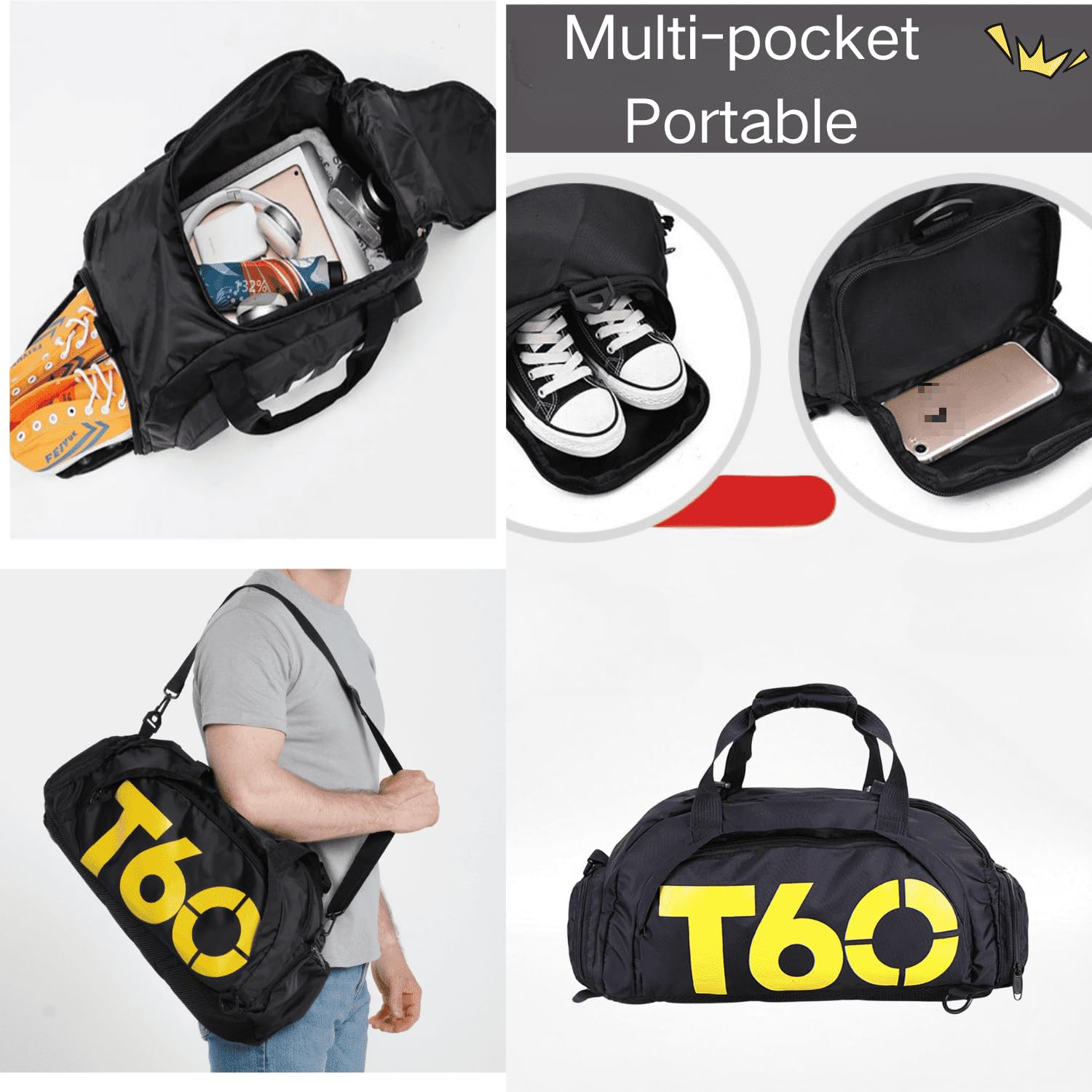 Best Gym Bag for Men & Women - Duffle Bag with Shoe & Wet Compartment - Perfect for Travel, Sports, Fitness & Workout - Water-Resistant & Spacious Design for Gym, Yoga & Outdoor Activities