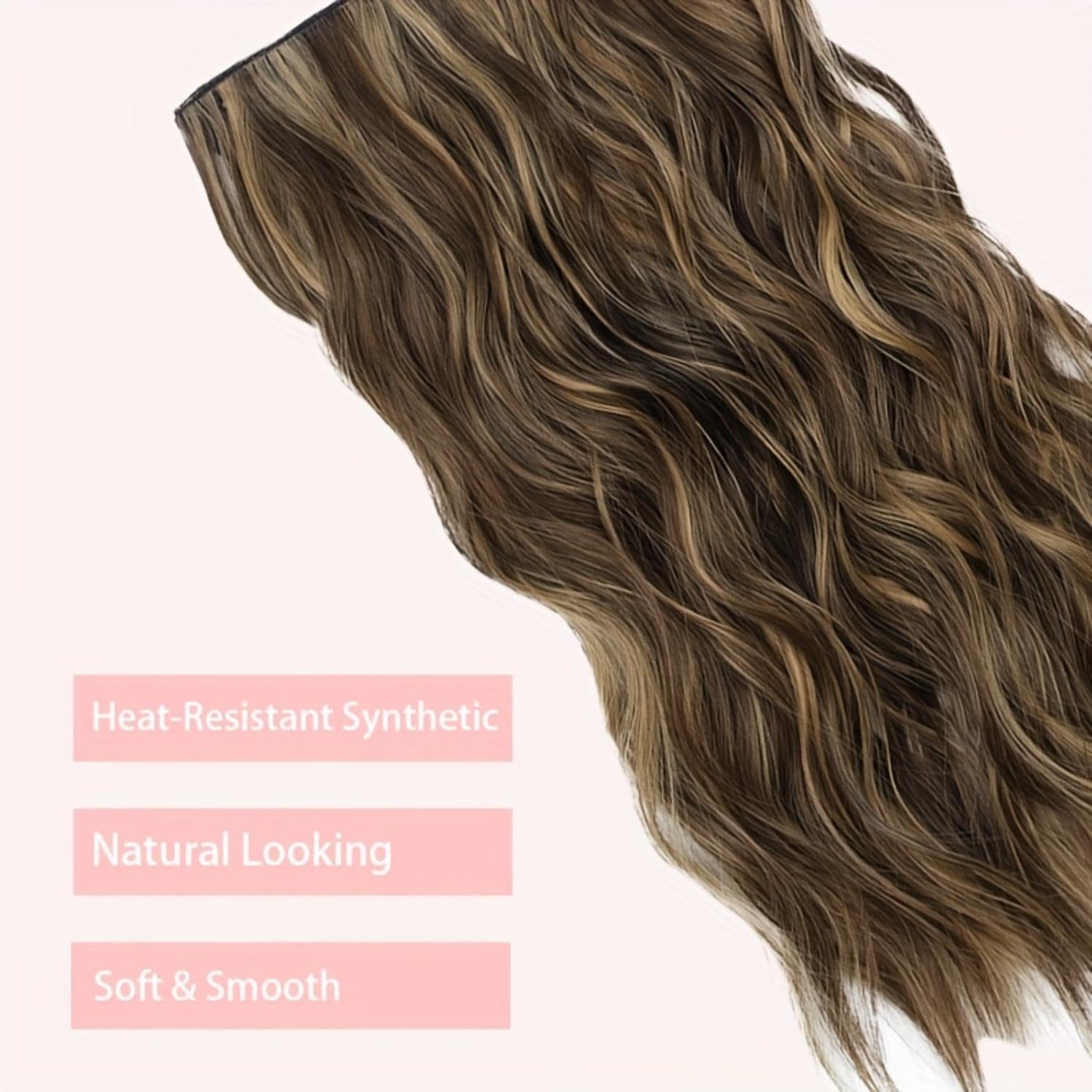CHRONEX 24-Inch Curly Synthetic Hair Extensions with 5 Clips - 1 Piece for Women | Perfect for Parties, Weddings & Everyday Styling