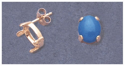 Sterling Silver or 14K Gold Oval Cabochon Earring Settings - 5x3mm to 12x10mm (Set of 2) for Handmade Jewelry Making - Perfect for DIY Earrings, Gemstone Settings, and Crafting Gifts
