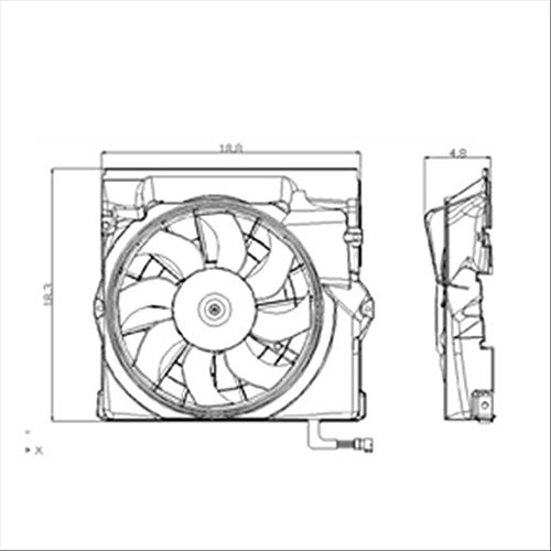 OE Replacement BMW 318 Condenser Fan - Genuine Fit (Partslink #BM3113106) - Perfect for AC System Repair & Cooling Performance Enhancement