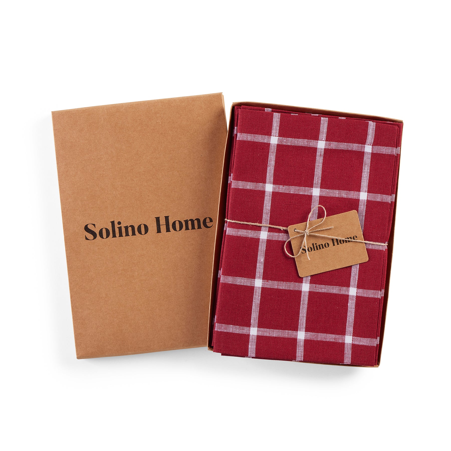 Elegant Windowpane Napkins Set of 4 - Premium Linen Dinner Napkins for Formal Dining, Parties & Holiday Gatherings