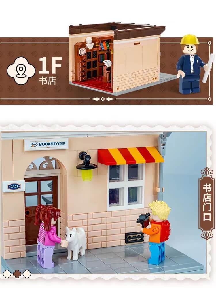 Kalos 61004 Bookstore & Café Building Set - Creative Play Toy for Kids, Perfect for Storytime & Pretend Coffee Shop Role Play