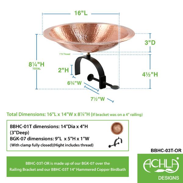 Handmade Hammered Solid Copper Birdbath for Garden - Outdoor Decorative Bird Bath with Rustic Patina Finish - Perfect for Attracting Birds to Your Backyard, Patio or Garden Decor