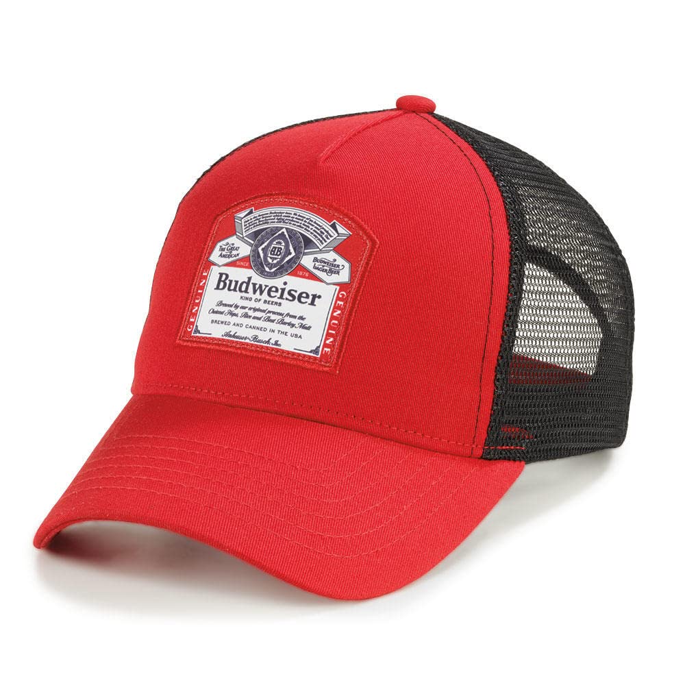 Budweiser Baseball Cap - Red & Black Adjustable Snapback Hat for Men & Women - Perfect for Sports, Outdoor Activities & Casual Wear