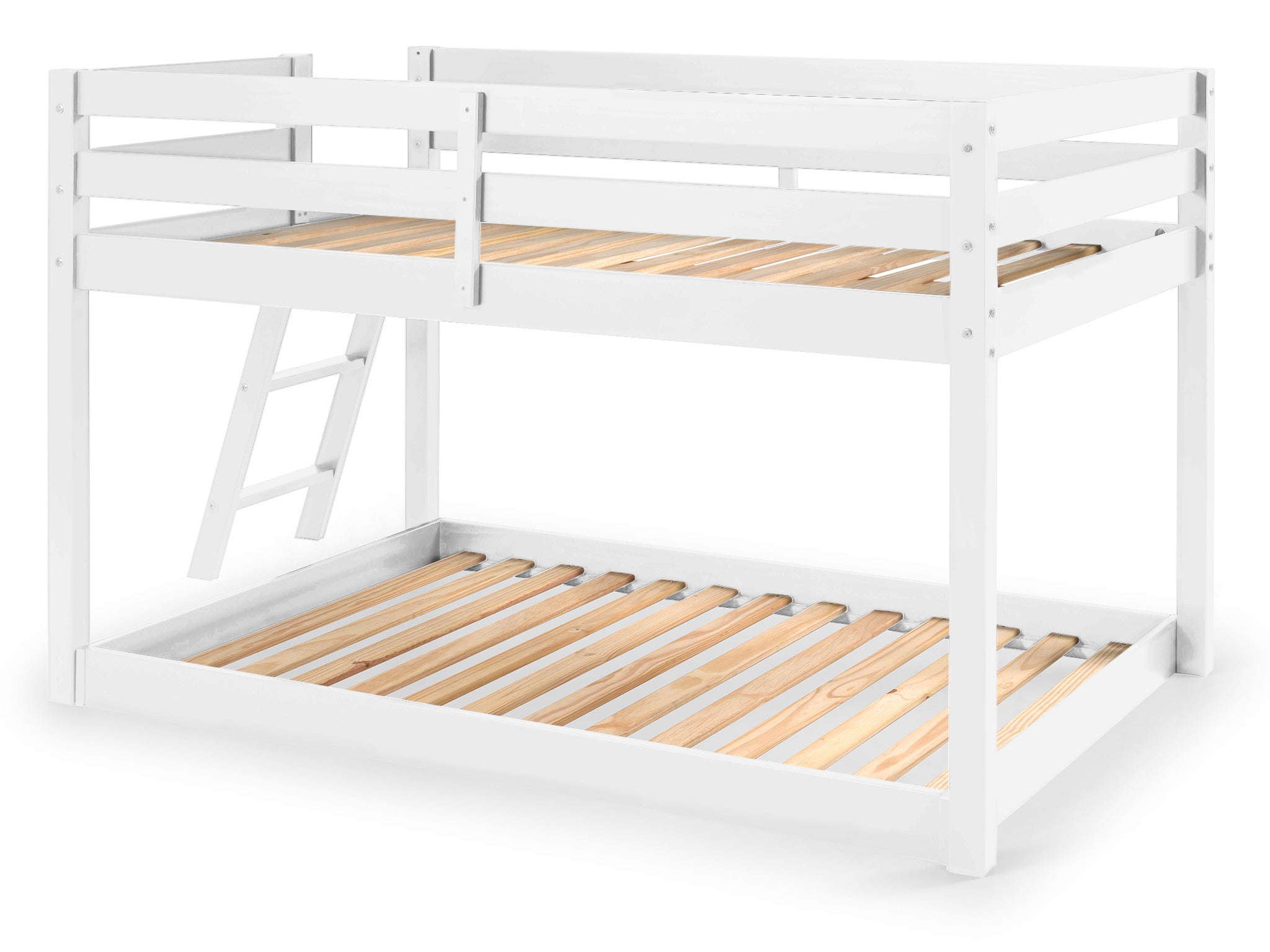 Bedz King Twin Low Loft Bed with Ladder & Underbed Storage - White | Space-Saving Kids & Teens Bedroom Furniture for Small Rooms & Dorm Living
