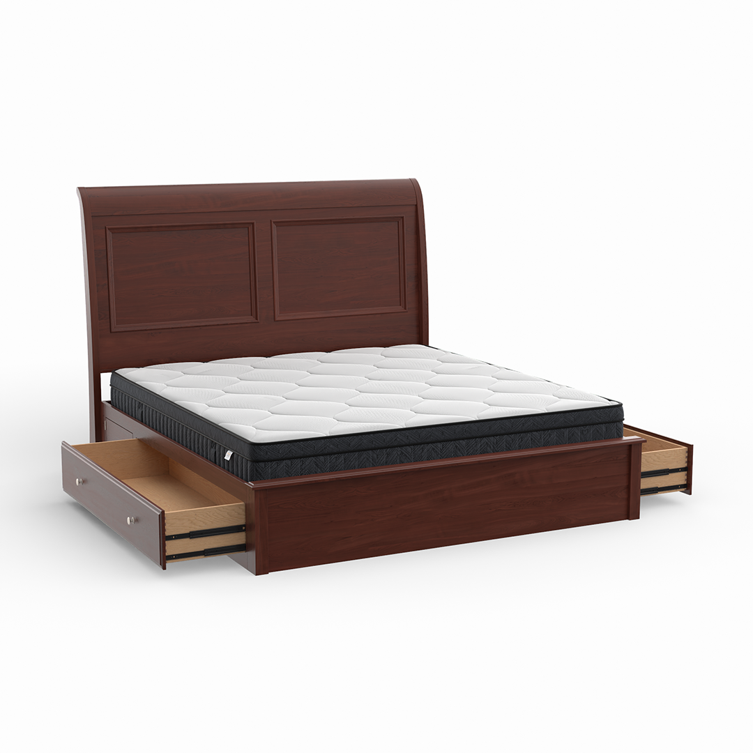 Amish Classic Solid Wood Storage Bed Frame - Queen Size with Underbed Drawers for Extra Organization | Perfect for Small Bedrooms, Guest Rooms & Dormitories