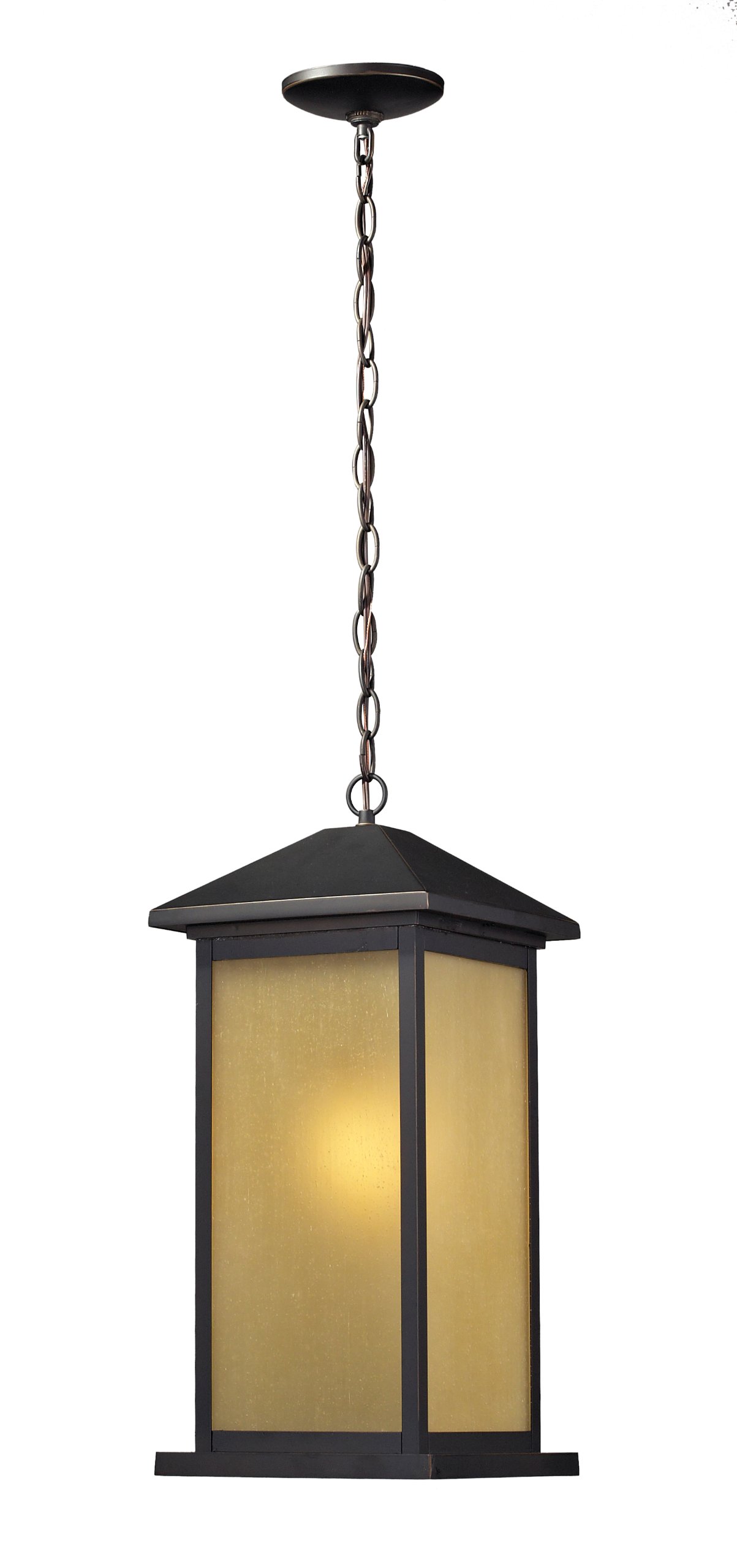 Z-Lite 548CHB-ORB Outdoor Chain Hanging Light Fixture, Medium Size, Oil Rubbed Bronze Finish - Perfect for Porch, Patio, Garden, and Backyard Lighting