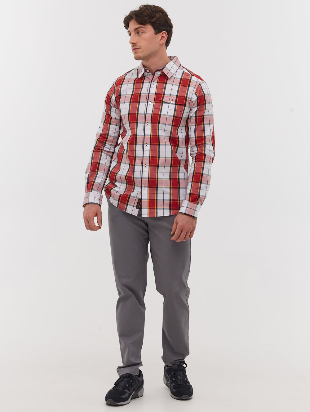Mens Long Sleeve Checkered Flannel Shirt - Casual Plaid Button Down Shirt for Fall & Winter - Perfect for Outdoor Activities, Work Office and Date Nights