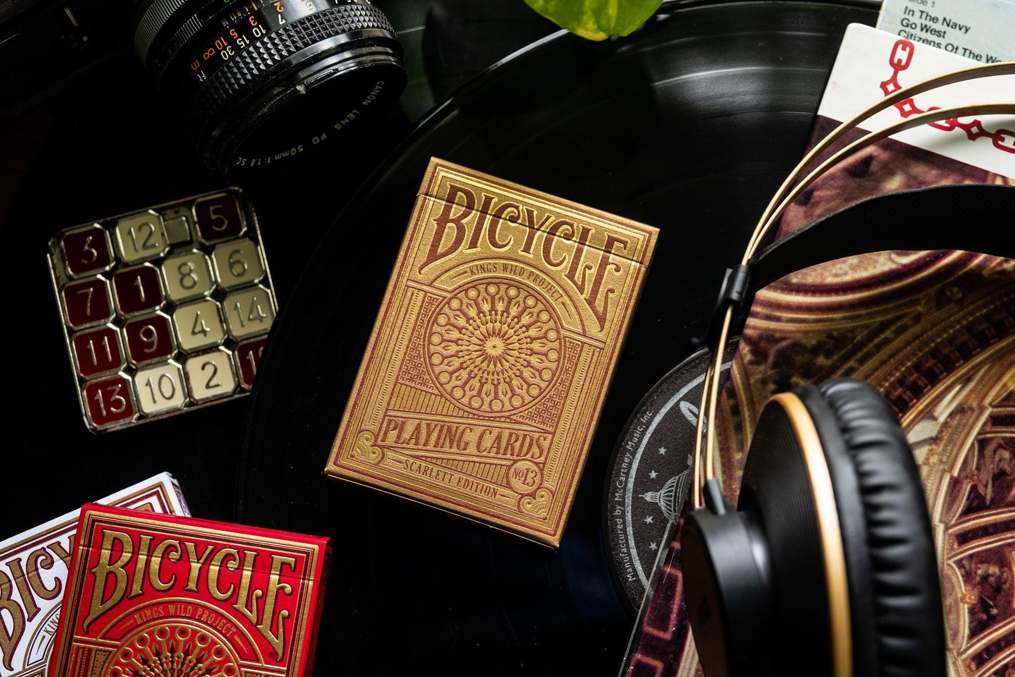 Premium Gilded Bicycle Scarlett Playing Cards Set by Kings Wild Project - Luxury Poker Cards for Magic Tricks, Cardistry & Collectors (Elegant Gift for Game Nights & Special Occasions)