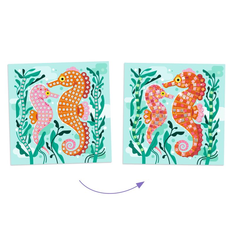 Caribbean Mosaic Art Set by Djeco - Creative DIY Craft Kit for Kids & Adults - Perfect for Home Decor, Gifts & Art Projects