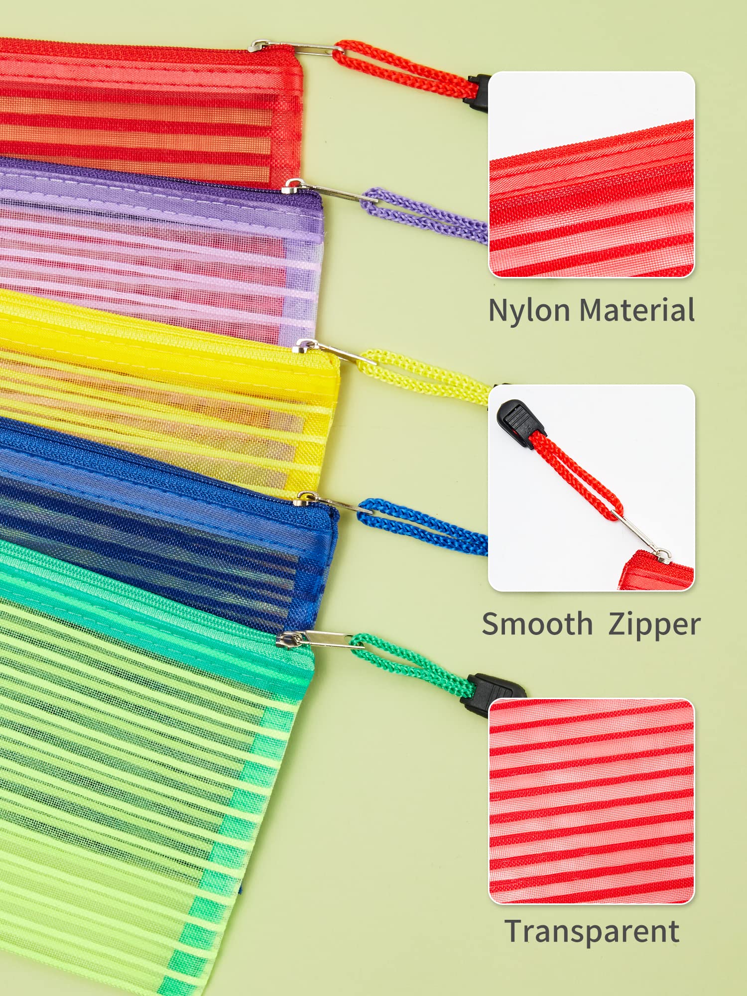 JARLINK 40-Pack Multicolor Mesh Pouch for School, Office & Travel