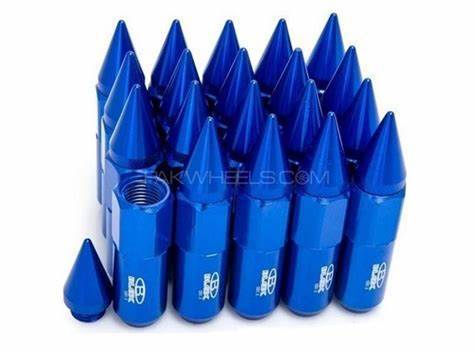 Blox Style 12x1.5mm Spike Lug Nuts - 20pcs Aluminum Tuner Wheel Nuts (60mm) - Perfect for Car Modifications & Aftermarket Wheels