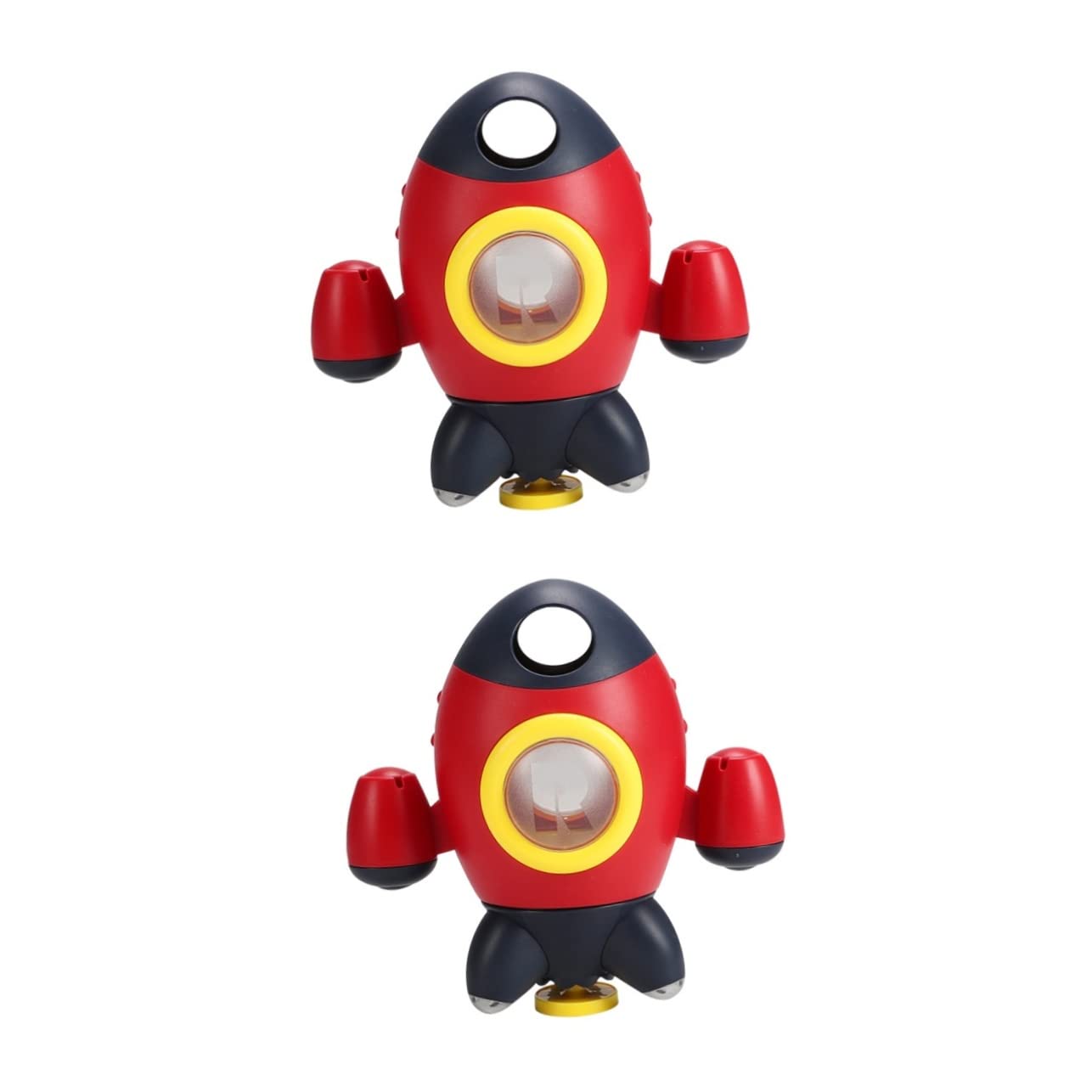 HEMOTON 2 Pack Rocket Fountain Water Toys for Kids - Fun Pool, Bath & Outdoor Play - ABS Plastic Splash Toys for Toddlers & Children (Red) - Perfect for Summer, Beach Parties & Bathtime Fun