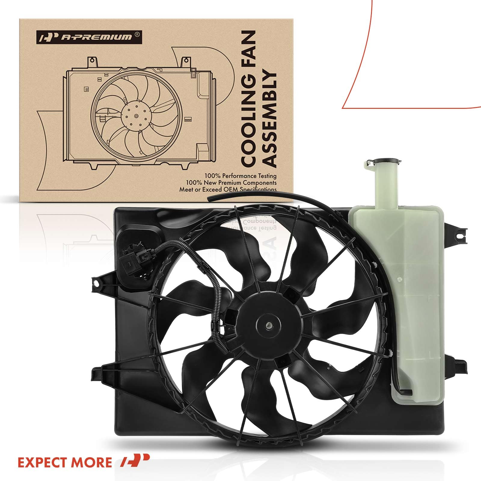 A-Premium Engine Radiator Cooling Fan Assembly Compatible with Hyundai Kona 2018-2021 2.0L - Replacement for OEM# 25380J9200 - Perfect for Engine Overheating Prevention & Summer Driving