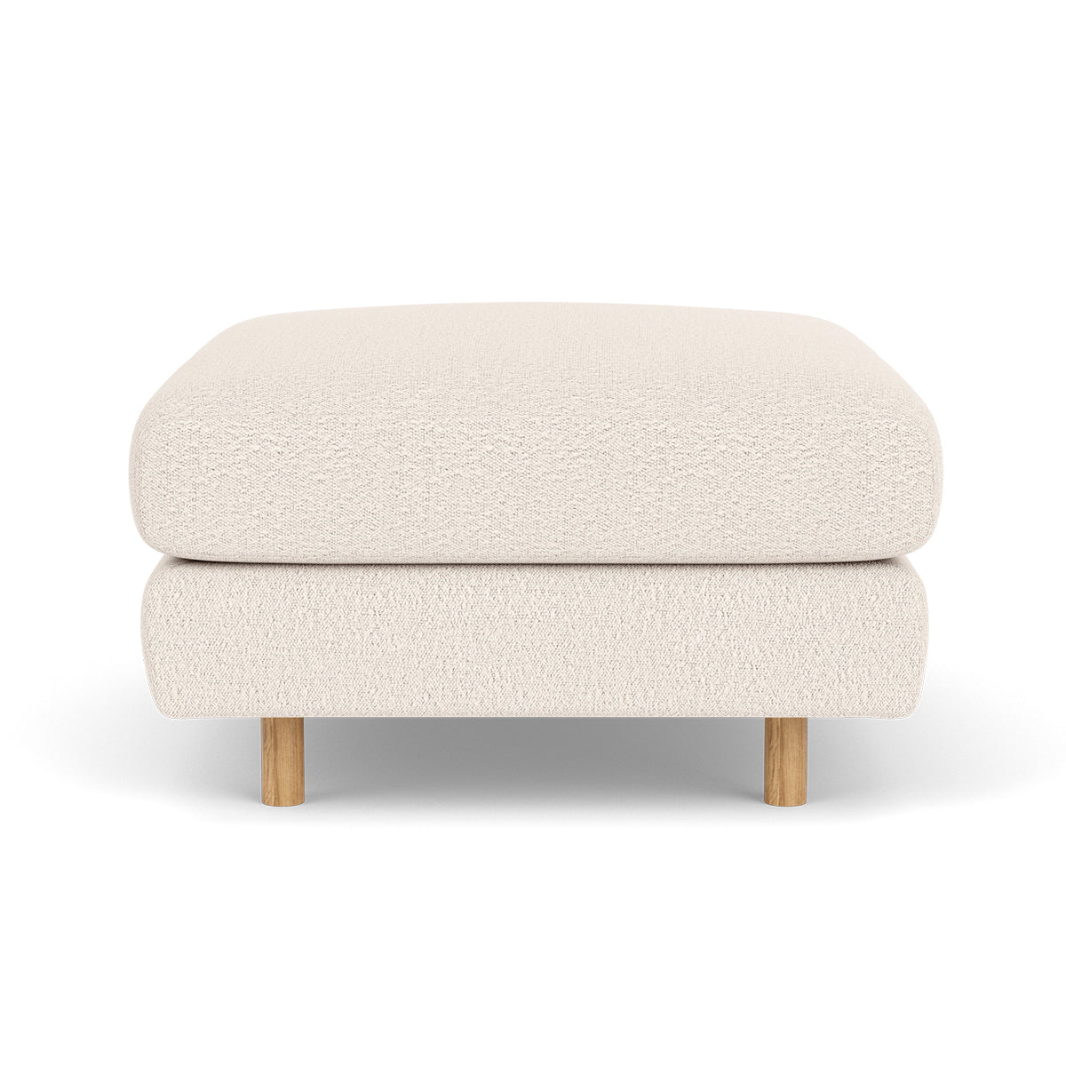 Stylish Dylan Boucle Ottoman - Modern Footrest & Accent Chair for Living Room, Bedroom, or Office - Soft & Durable Upholstered Pouf with Non-Slip Bottom