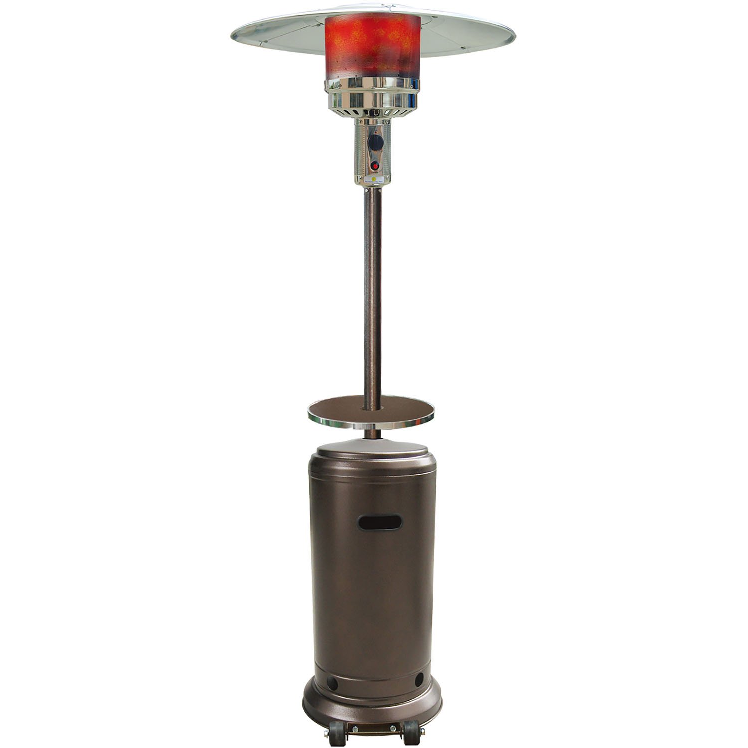 48,000 BTU Hanover Outdoor Propane Patio Heater - 7ft Tall with Wheels, Push Button Ignition & Adjustable Temperature for Backyard, Deck, Restaurant & Outdoor Events (Hammered Bronze Finish) - Perfect for Winter Gatherings, Alfresco Dining & Commercial Use