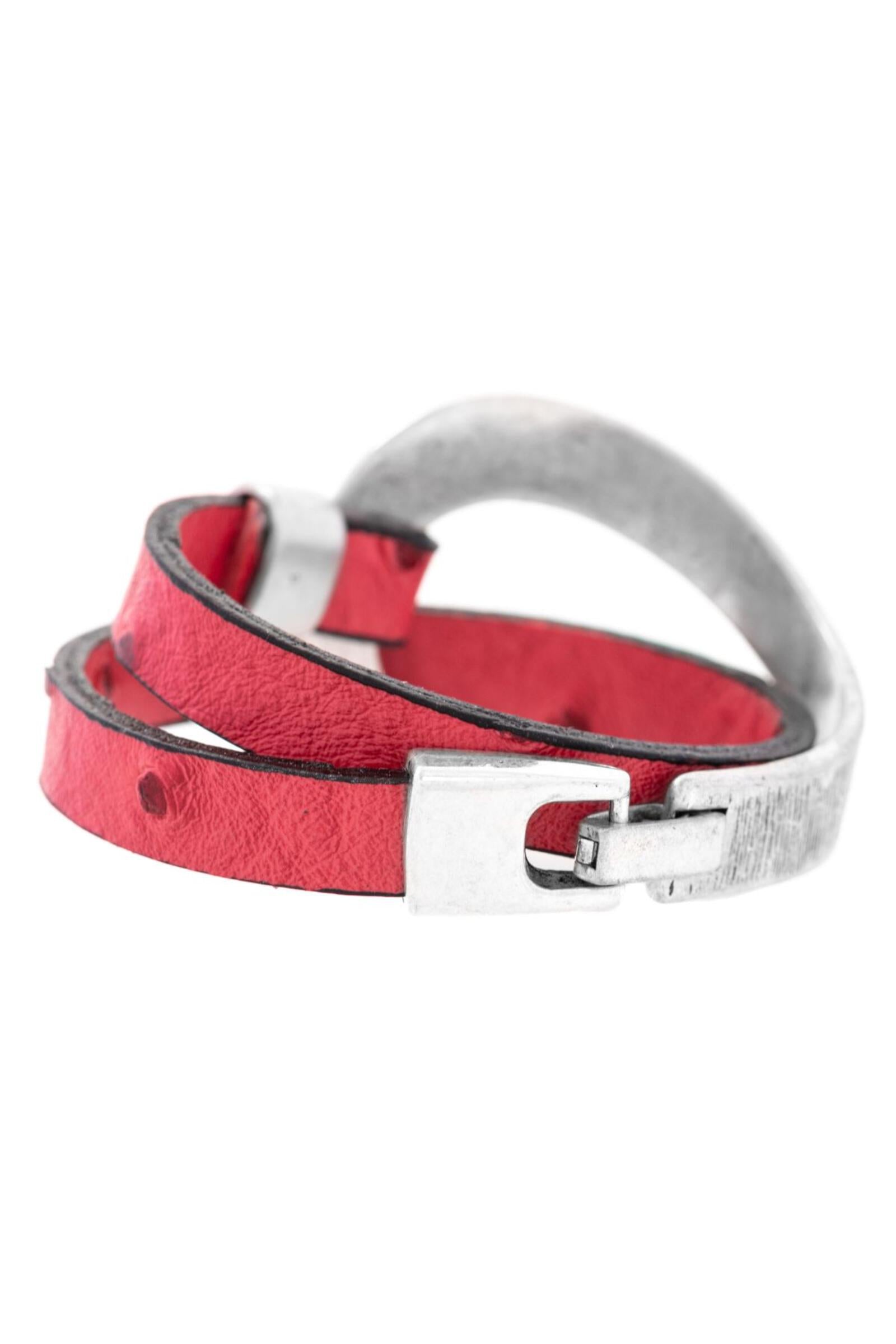 Hammered Double Wrap Leather Loop Bracelet for Women - Handmade Adjustable Boho Bracelet for Everyday Wear & Gift Giving