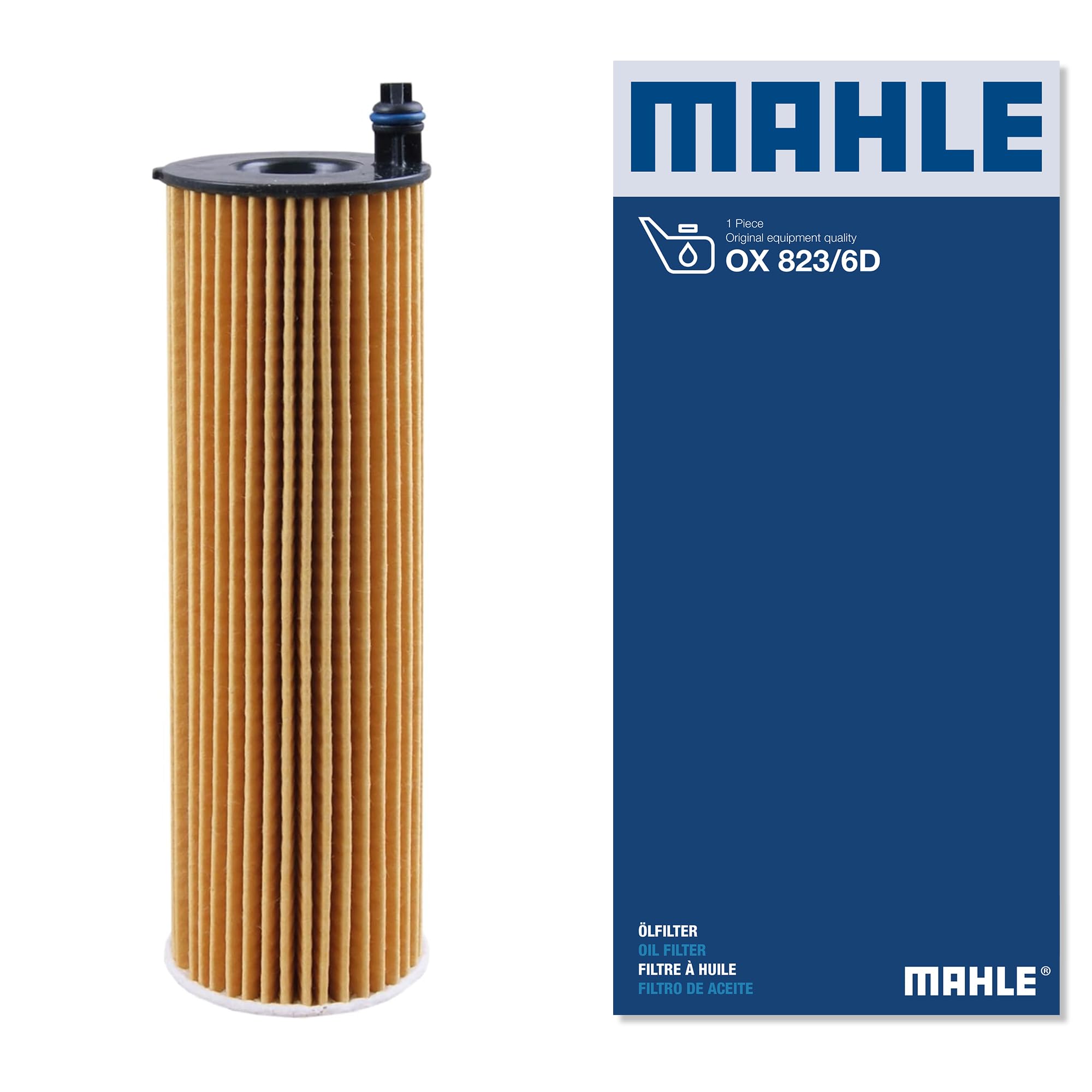 MAHLE OX 823/6D Oil Filter with Gasket Set - Premium Replacement Oil Filter for Cars & Trucks - Perfect for Routine Maintenance & Engine Protection