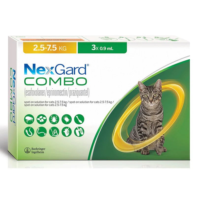 Nexgard Combo Flea & Tick Treatment for Cats - 6 Month Supply | Waterproof Chewable Tablets | Indoor & Outdoor Cat Protection | Vet-Recommended for Kittens & Adult Cats