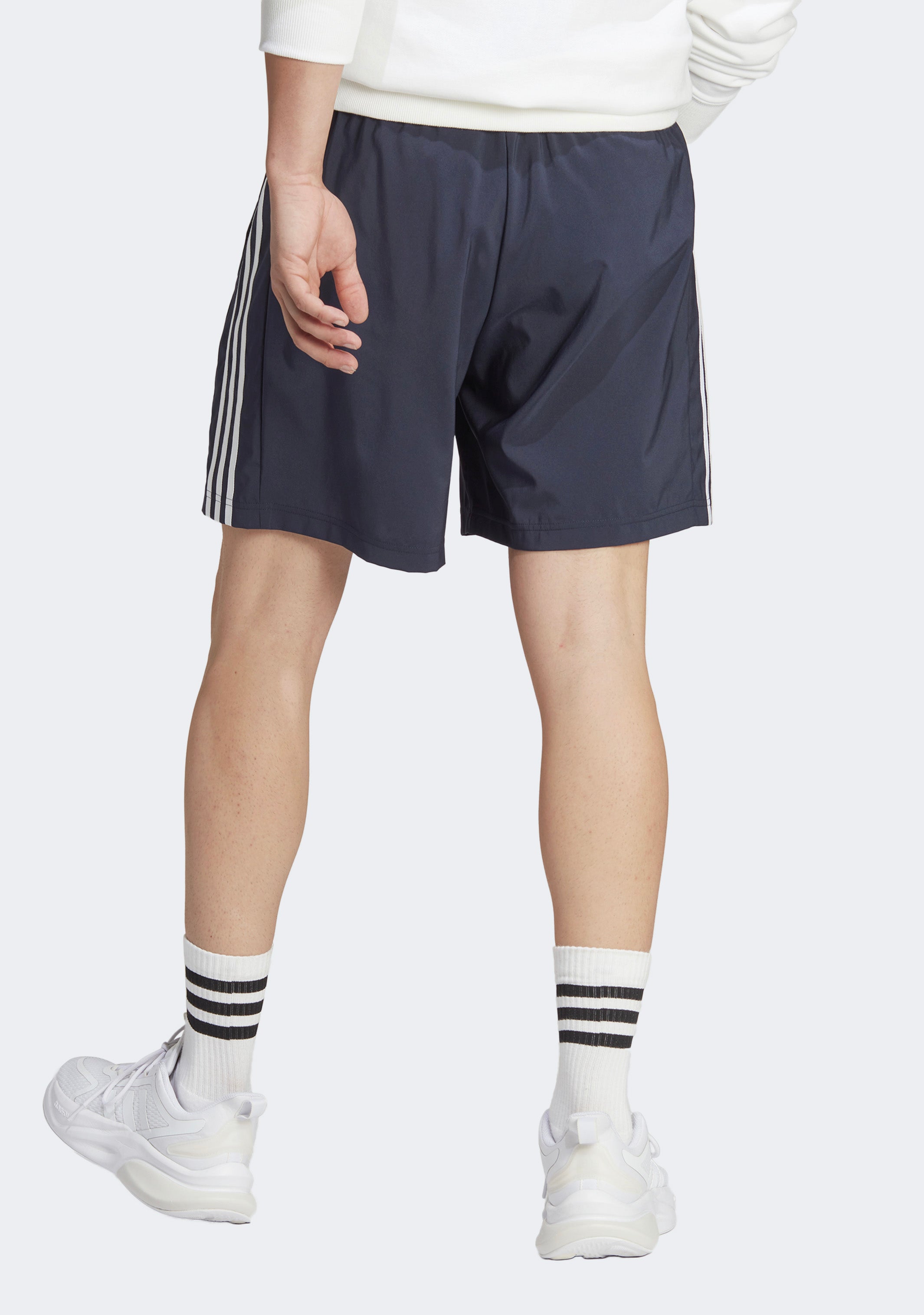 Adidas Men's AEROREADY Essentials 3-Stripes Athletic Shorts - Navy Blue Quick-Dry Comfort for Running, Gym & Casual Wear
