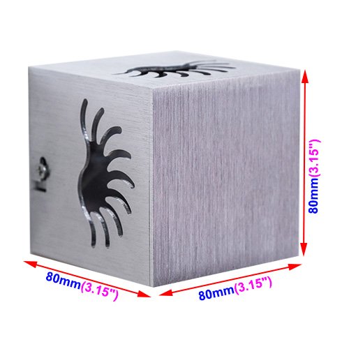 3W Yellow LED Indoor Wall Mounted Decorative Light - Square Silver Lamp for Living Room, Bedroom & Hallway Lighting
