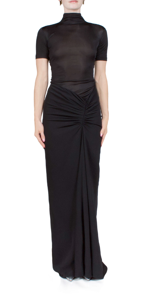Fusion Ruched Tee Gown - Women's Stylish Casual T-Shirt Dress for Summer, Lounge & Beach Wear | Perfect for Outings, Vacations & Relaxing at Home