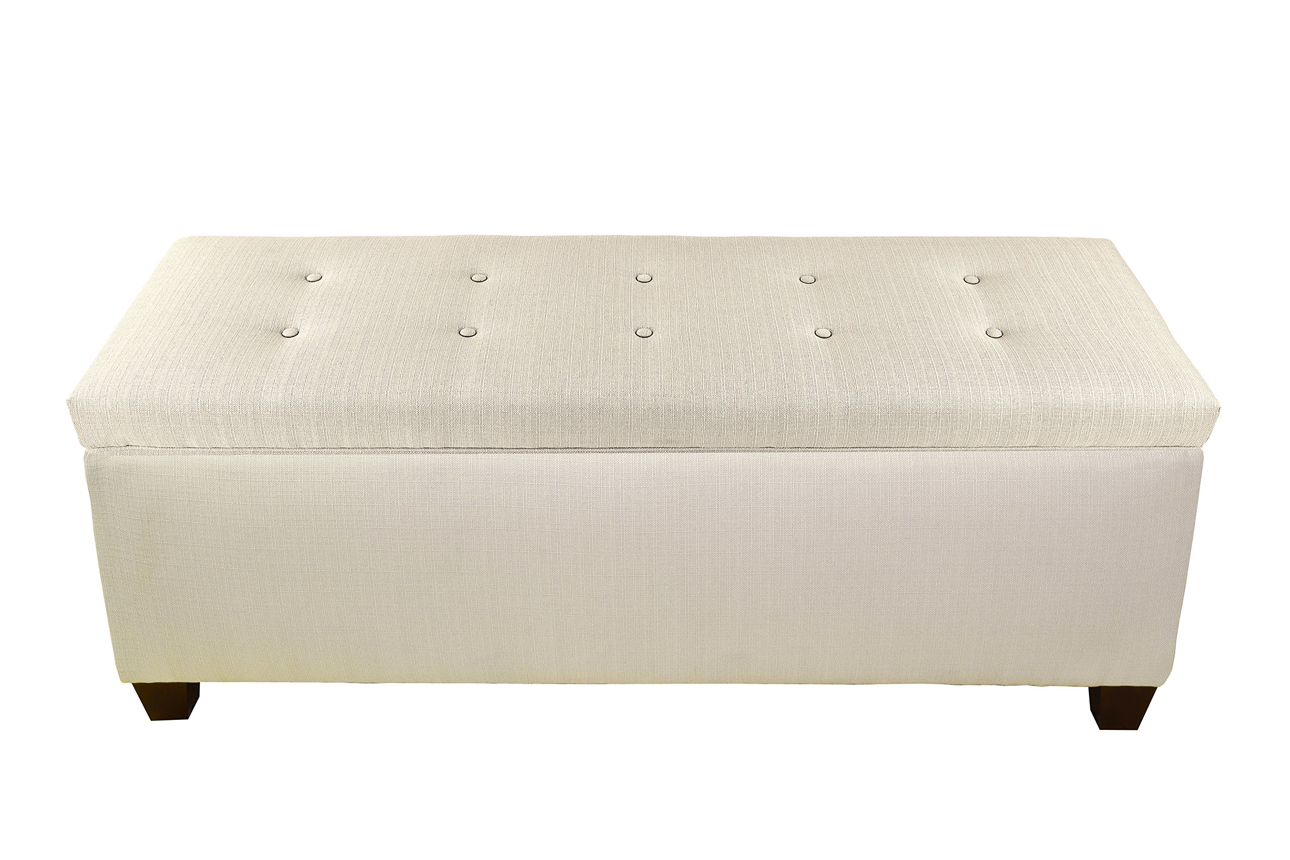 MJL Furniture Designs HJM100 Upholstered Storage Bench with Lift Top, Beige - Perfect for Entryway, Bedroom, or Living Room Organization