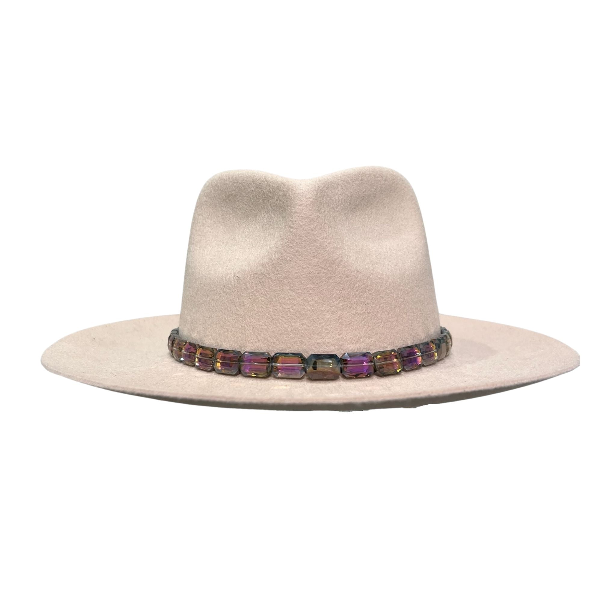 Stylish Faceted Plum Rectangle Hat Band for Women & Men - Perfect for Weddings, Parties, and Fashion Accessories