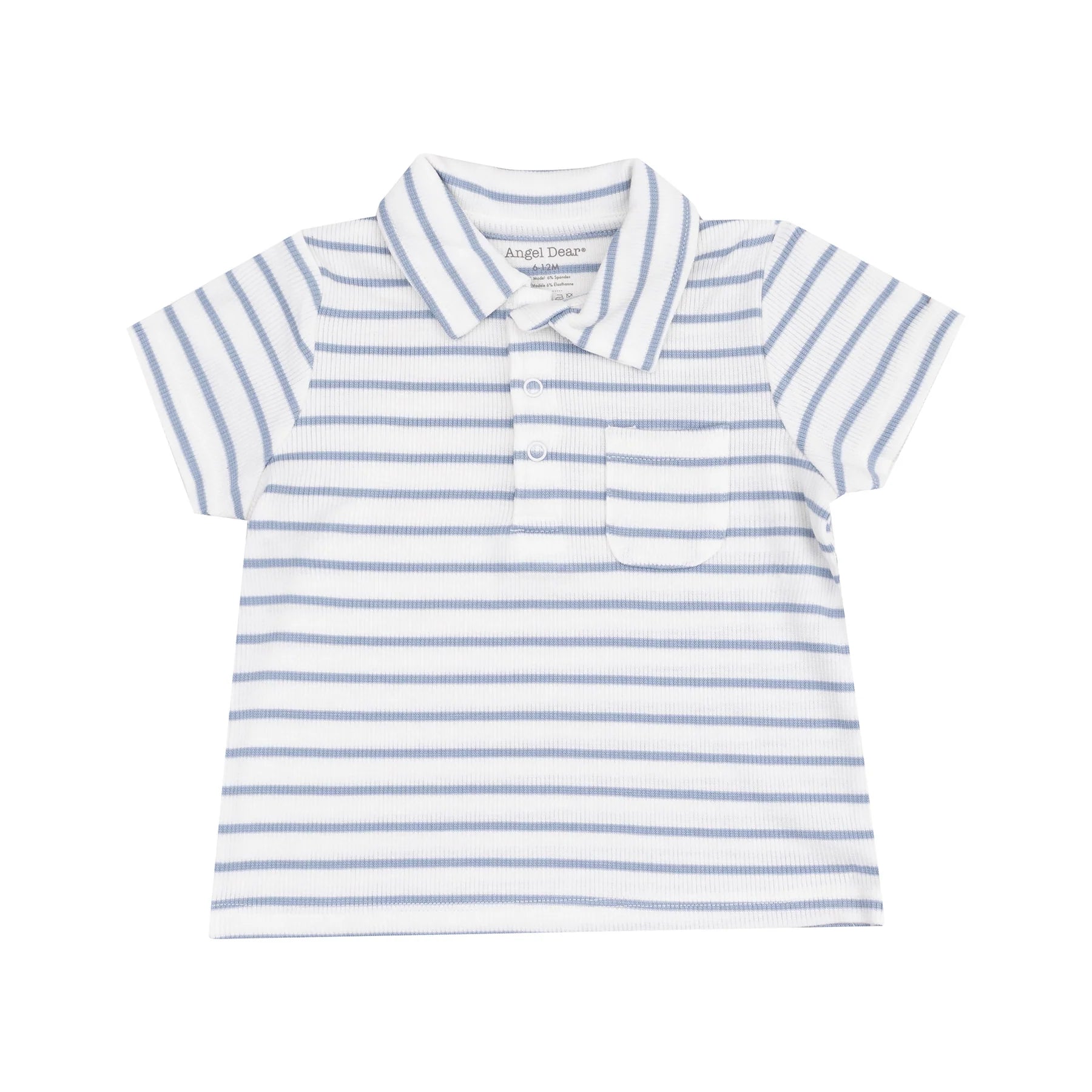 French Stripe Dusty Blue Polo Shirt & Muslin Shorts Set - Men's Casual Summer Outfit for Beach, Vacation & Outdoor Activities
