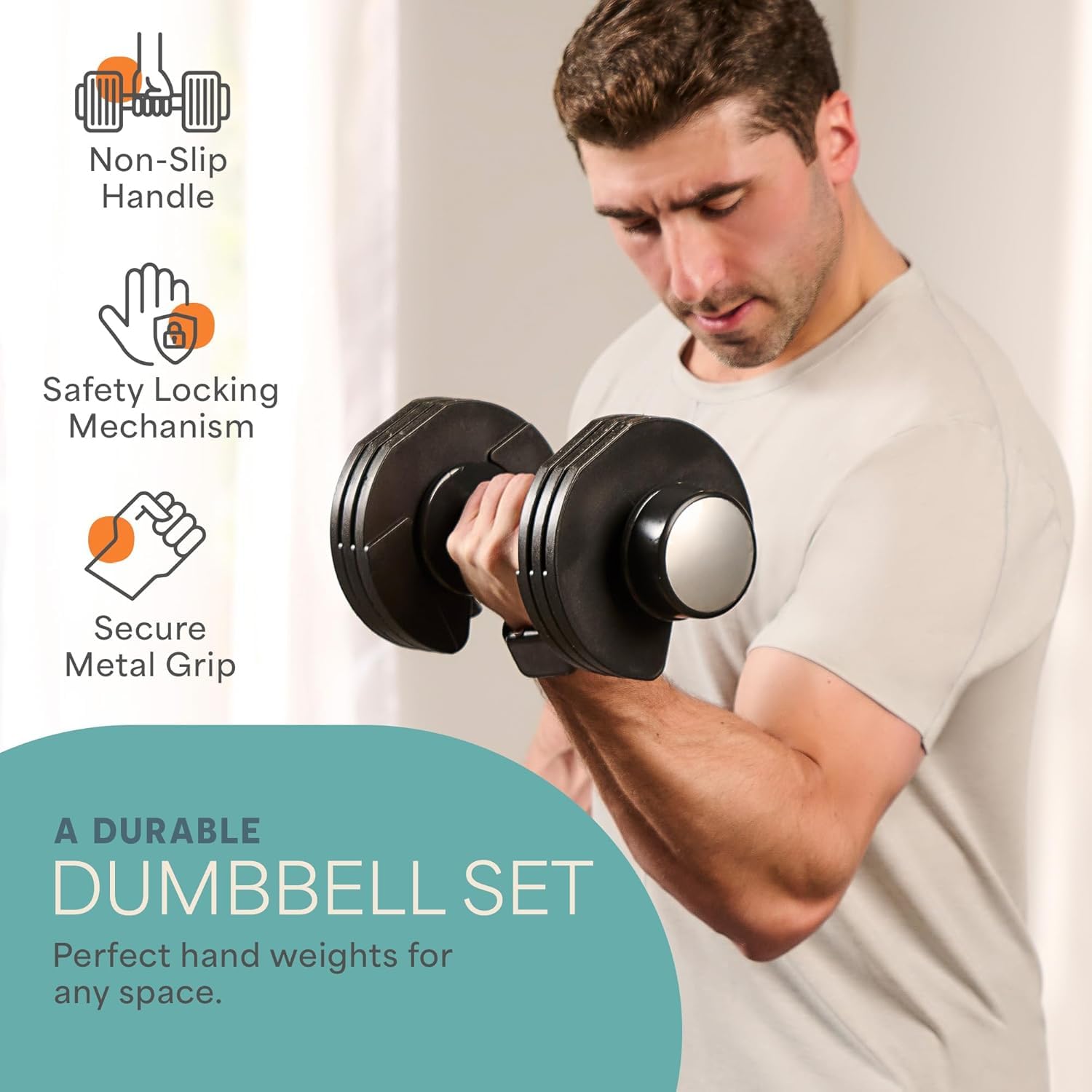 Lifepro Adjustable Dumbbells Set 15lb 25lb 43lb 55lb - Quick Adjust Home Gym Weights with Secure Grip & Storage Rack - Compact Dumbbell Set for Men & Women - Perfect for Strength Training, HIIT Workouts, and Home Fitness Routines