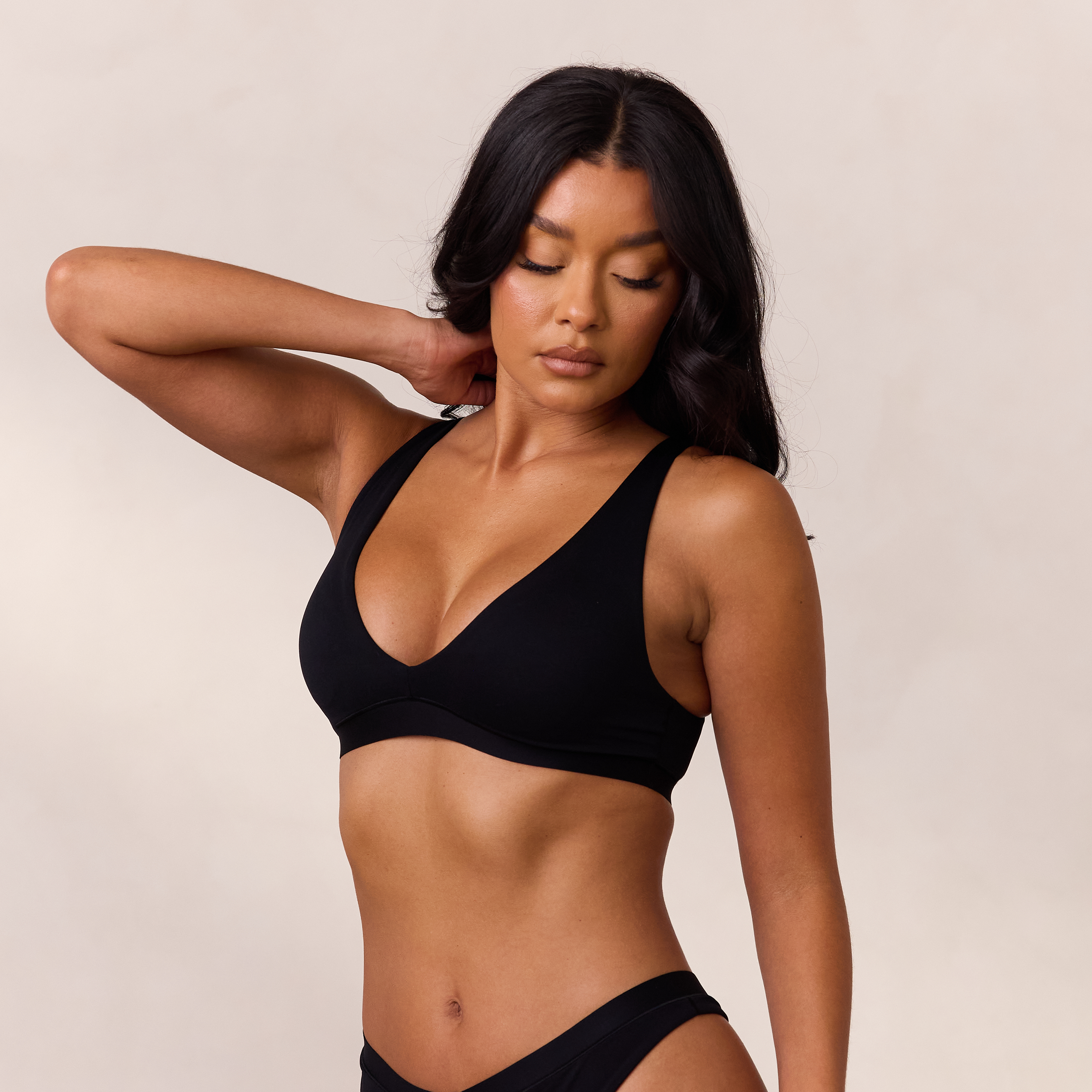 Everyday Comfort Triangle Bra - Wireless Soft Cup Bralette for Women - Black | Perfect for Yoga, Lounge & Sleep